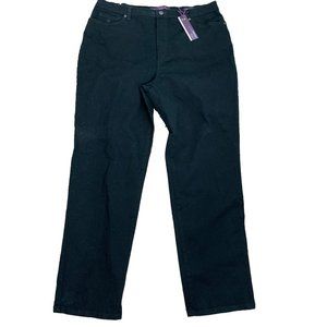 Gloria Vanderbilt Womens Jeans Size 18 Amanda Black Denim Slimming Tapered